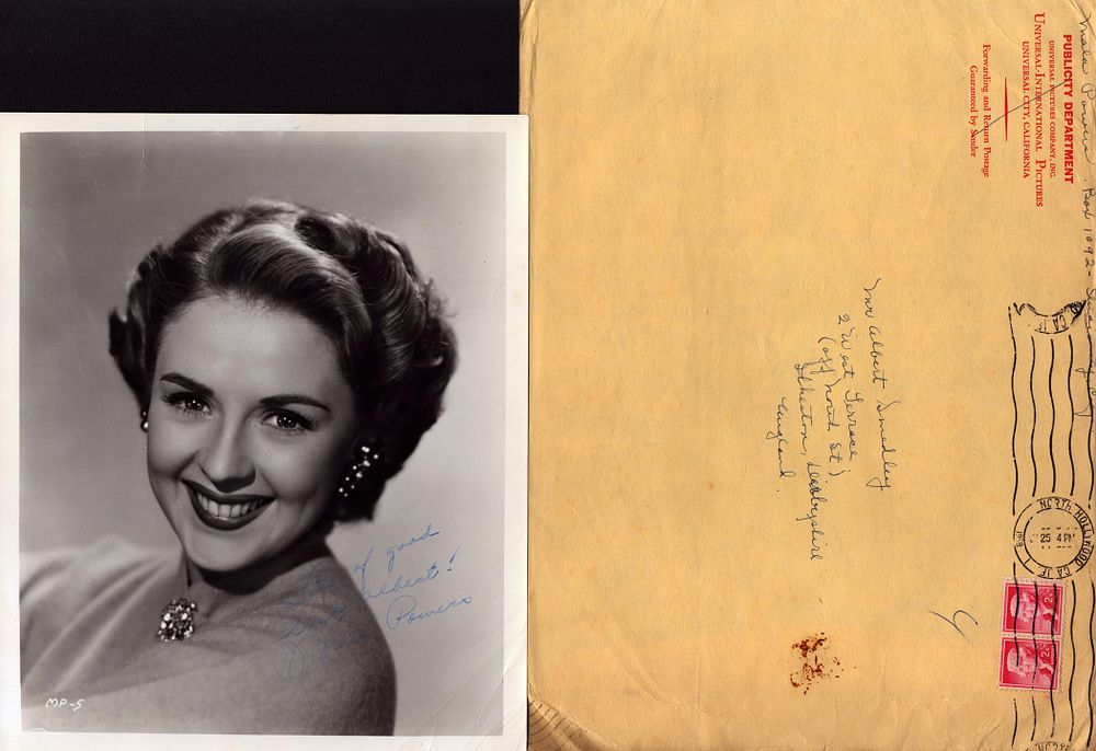 Lot 187: Mala Powers signed 10x8 inch vintage black and...