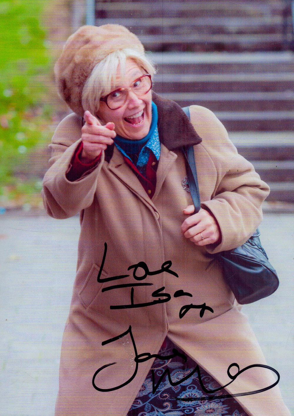 Lot 201: Jane McCarry signed 7x5inch colour photo. Good condition....