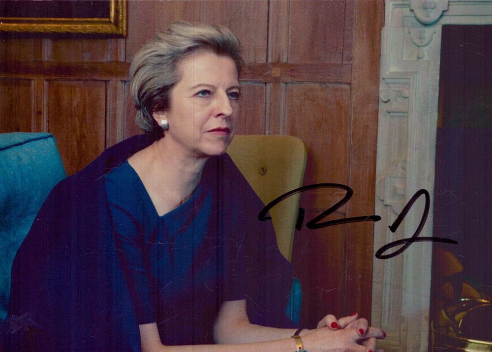 Lot 222: Theresa May signed 7x5inch colour photo. Good condition....