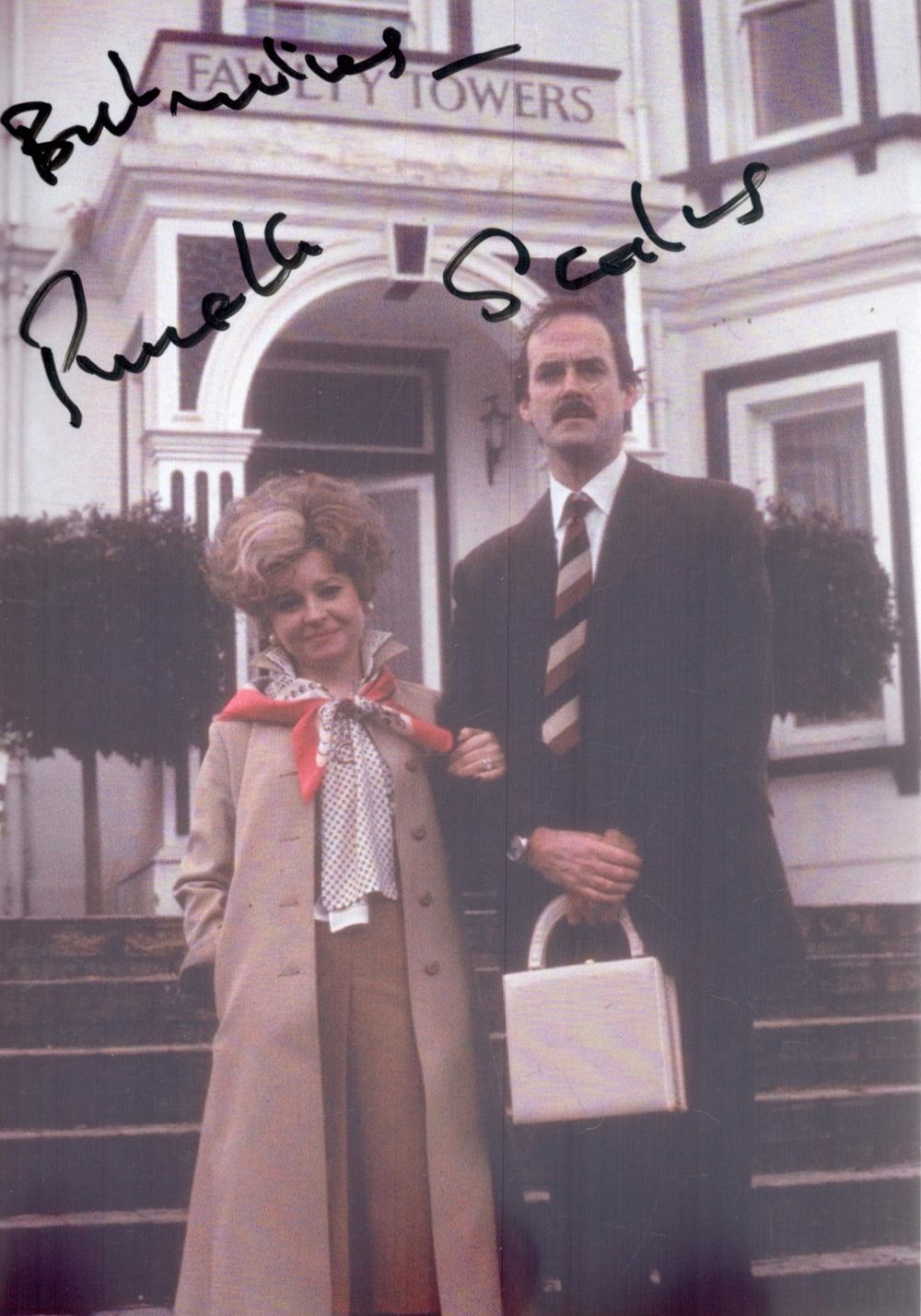 Lot 234: Prunella Scales signed 7x5inch Fawlty Towers colour photo....