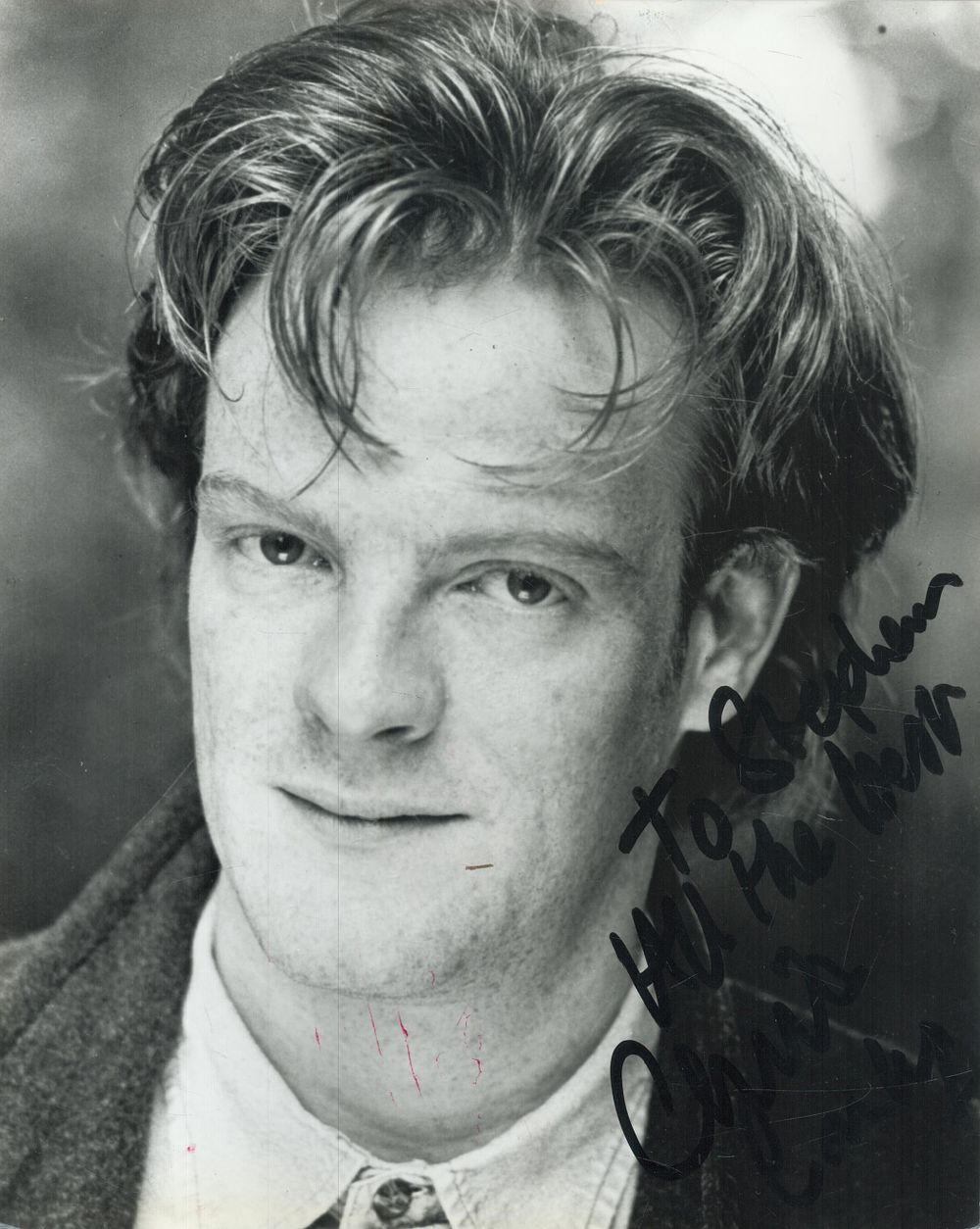Lot 240: Chris Larkin signed 10x8inch black and white photo....