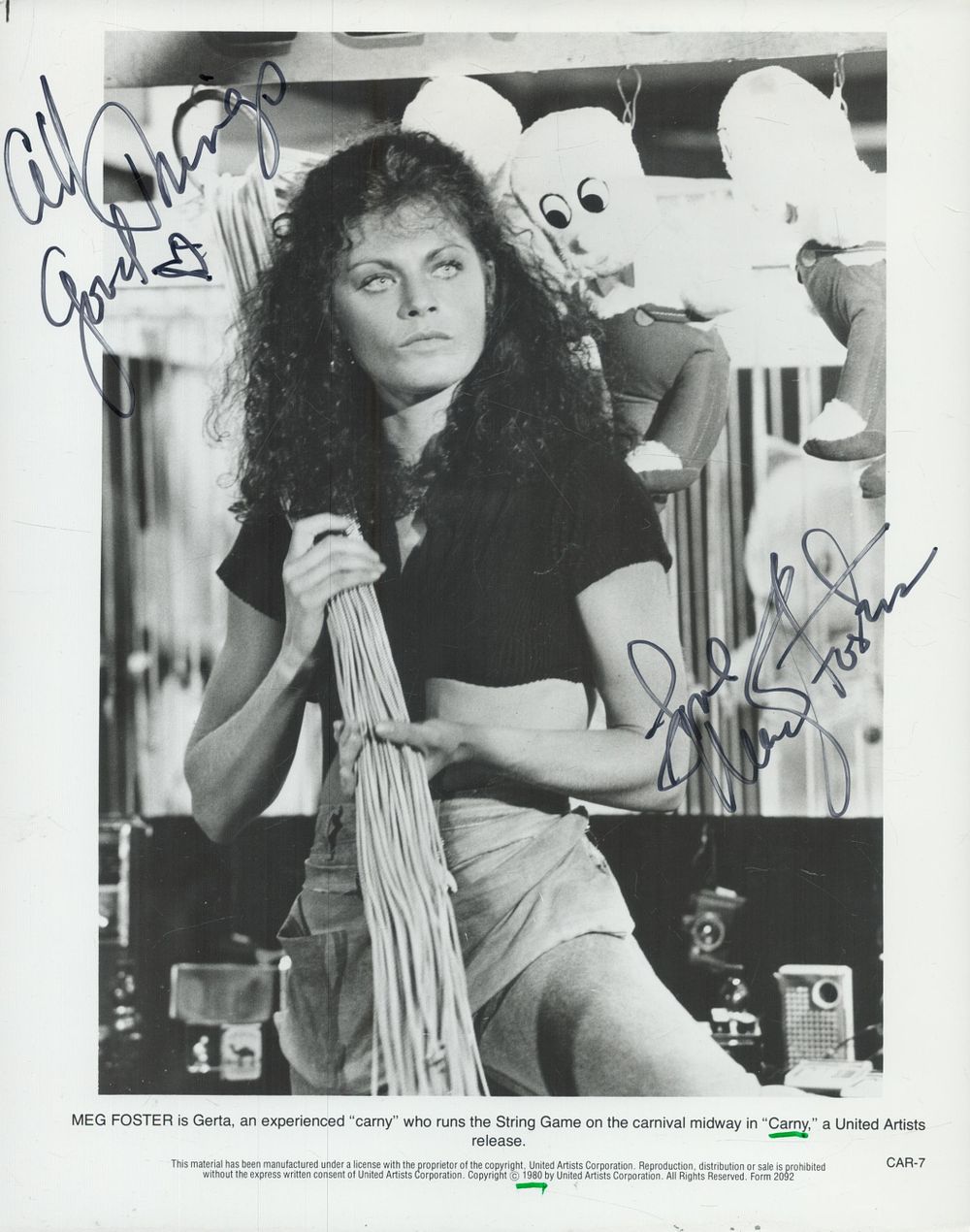 Lot 245: Meg Foster signed 10x8inch black and white movie...