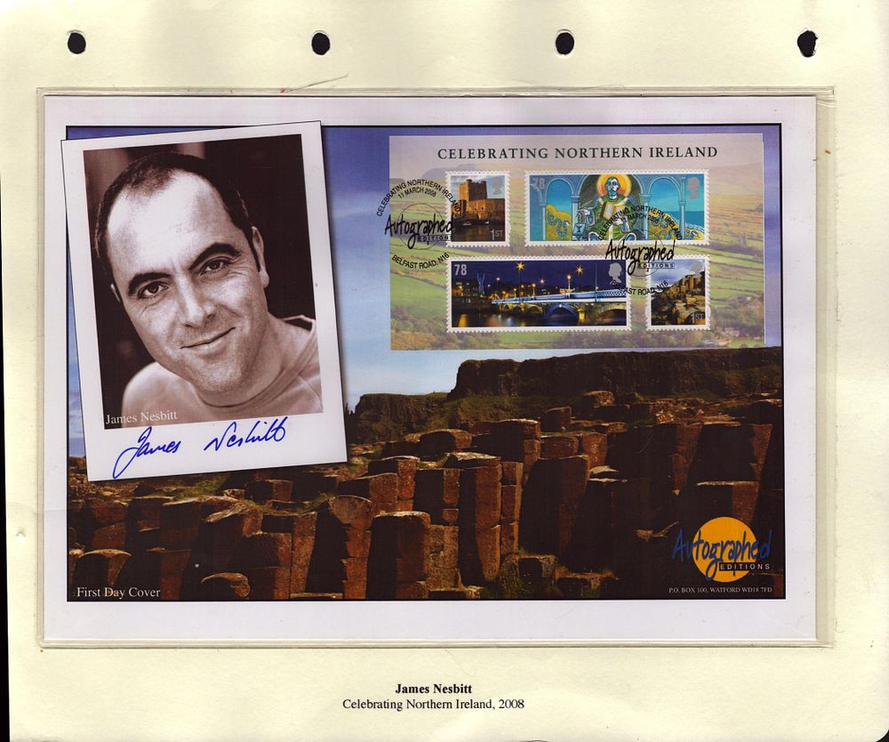 Lot 262: James Nesbitt signed large Autographed Editions FDC. Good...