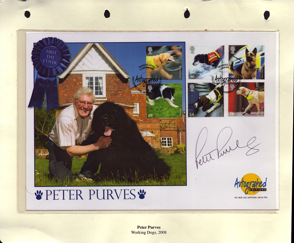Lot 264: Peter Purves signed large Autographed Editions FDC. Good...