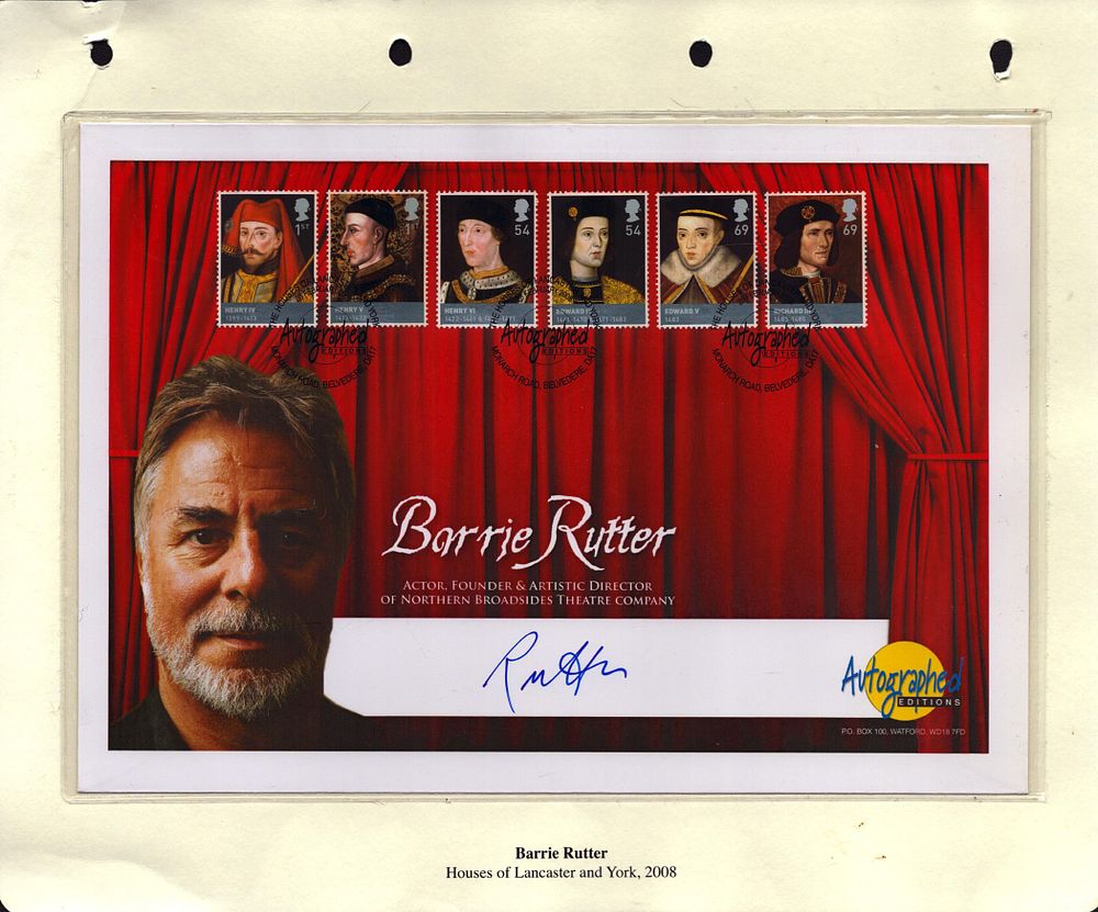 Lot 265: Barrie Rutter signed large Autographed Editions FDC. Good...