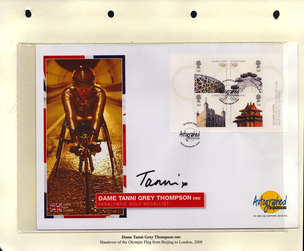 Lot 266: Dame Tanni Grey Thompson signed large Autographed Editions...