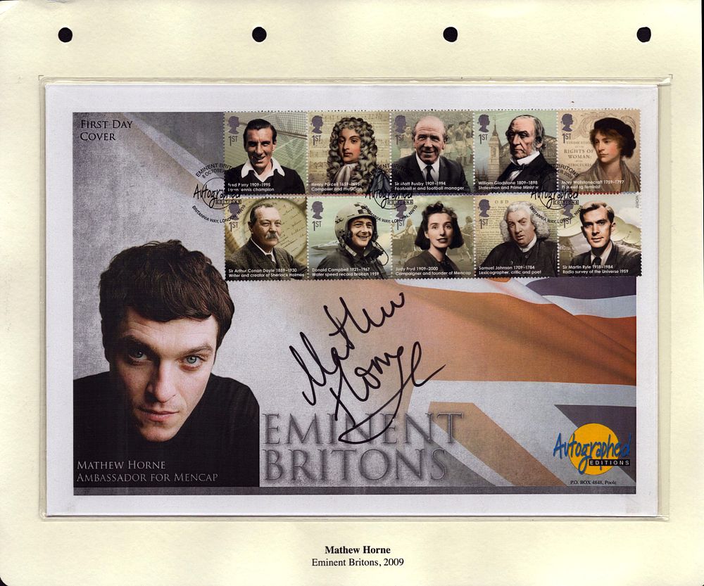 Lot 271: Mathew Horne signed large Autographed Editions FDC. Good...