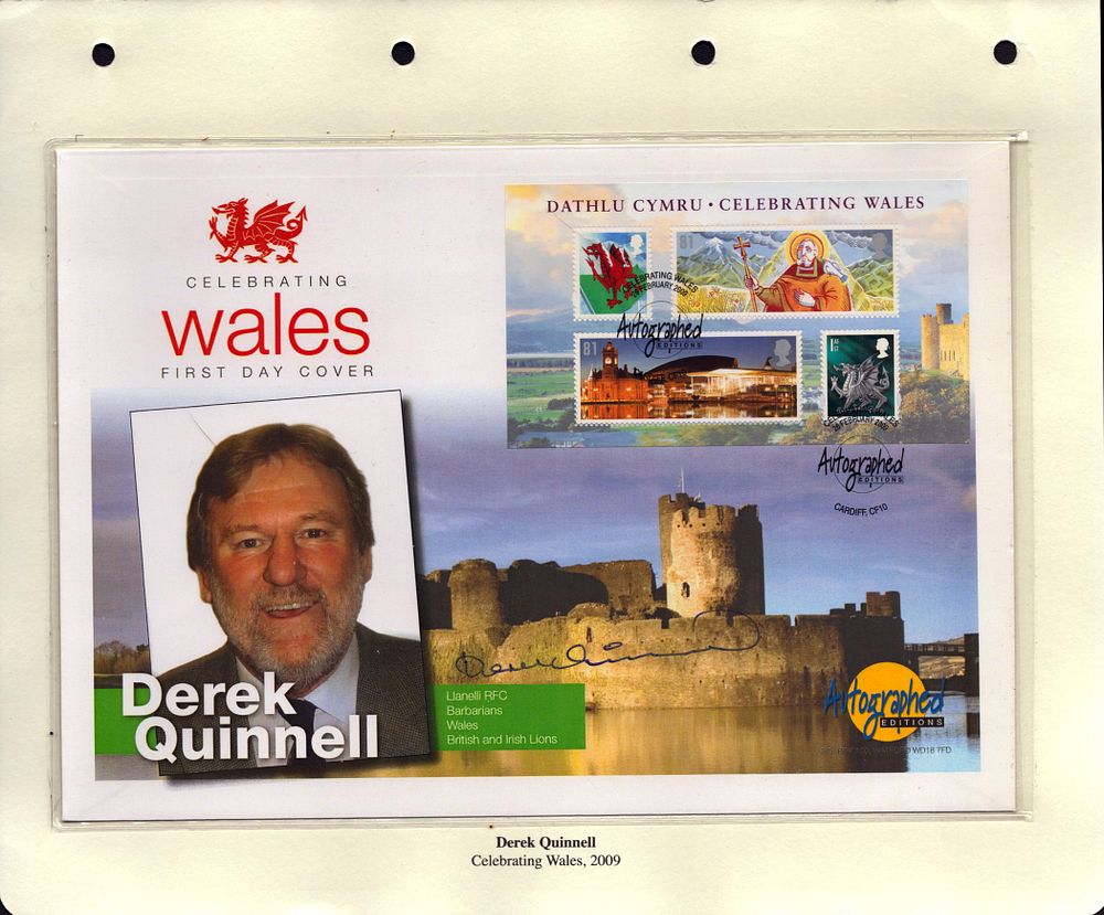 Lot 276: Derek Quinnell signed large Autographed Editions FDC. Good...