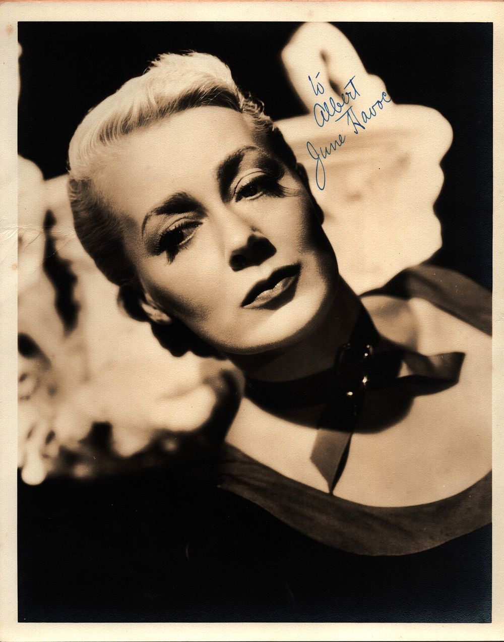 Lot 287: June Havoc signed 10x8 inch vintage black and...