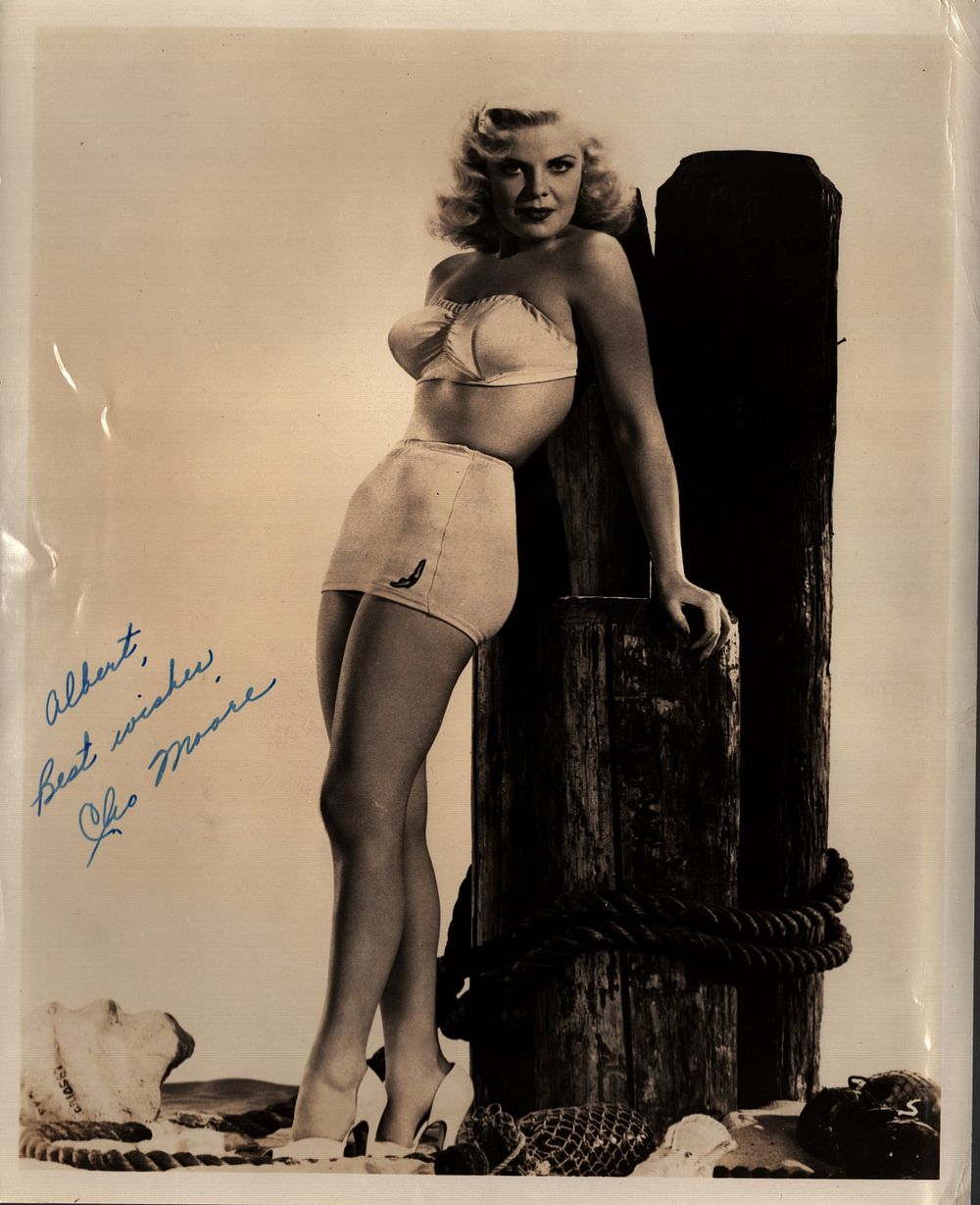 Lot 290: Clio Moore signed 10x8 inch vintage sepia photo...