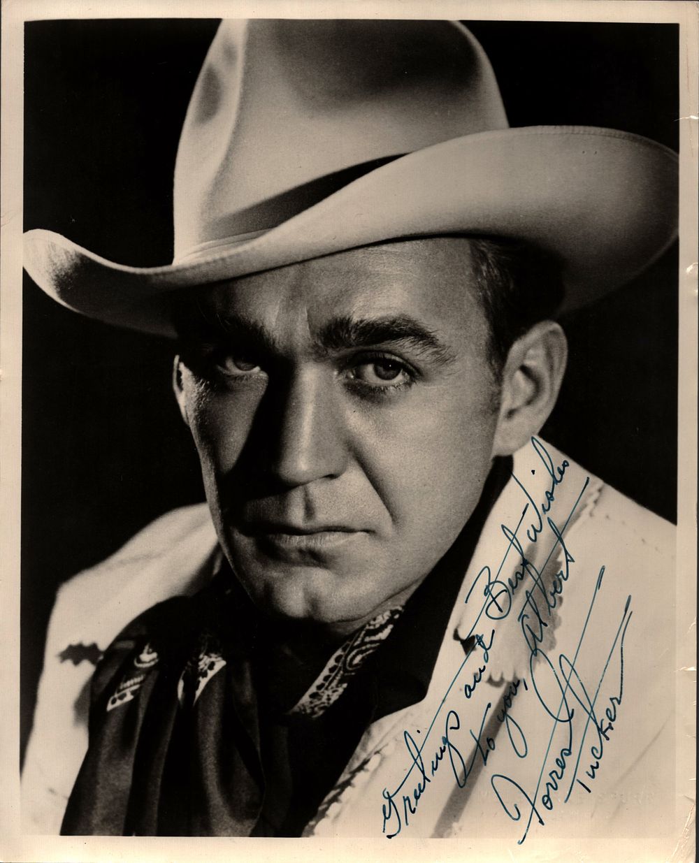 Lot 296: Forrest Tucker signed 10x8 inch vintage black and...