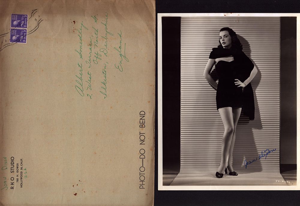 Lot 301: Joan Dixon signed 10x8 inch vintage black and...