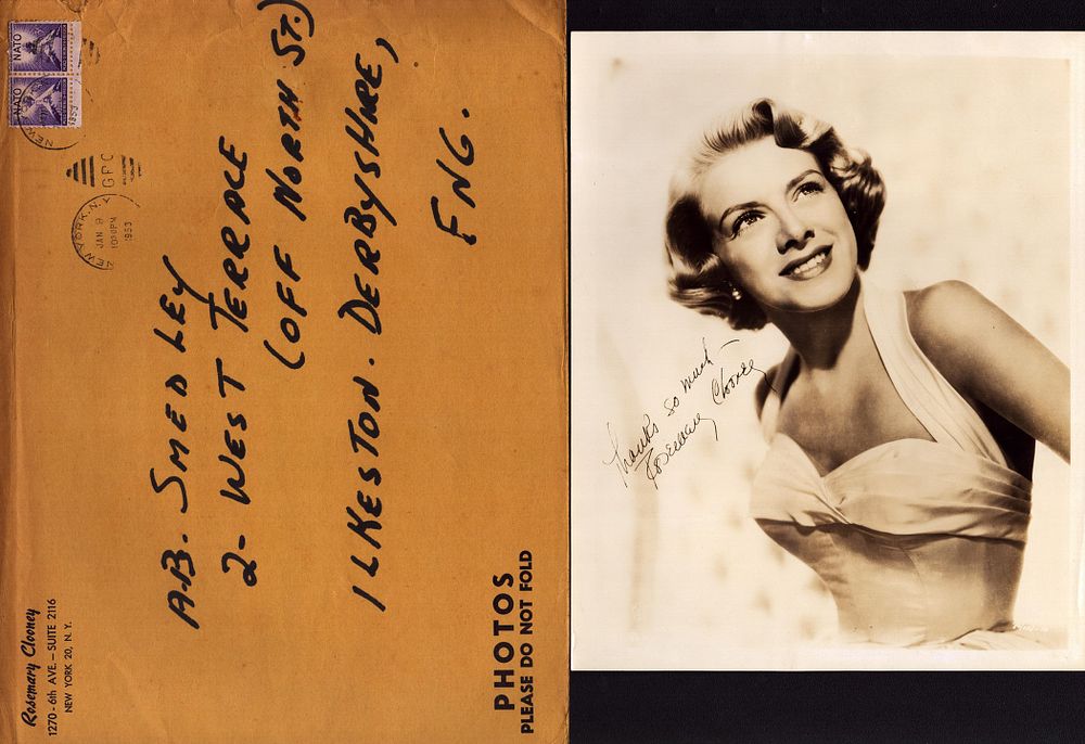 Lot 306: Rosemary Clooney signed 10x8 inch vintage sepia photo...