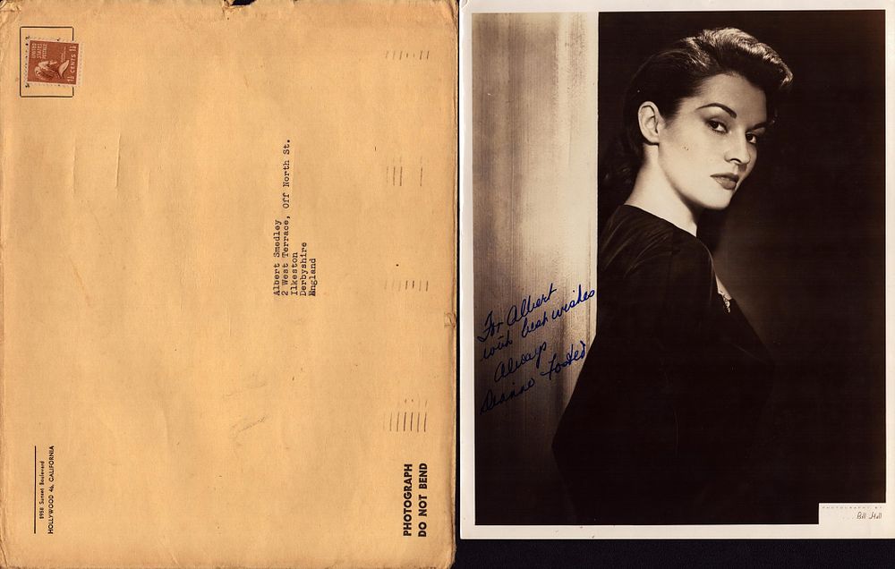 Lot 308: Dianne Foster signed 10x8inch black and white photo...