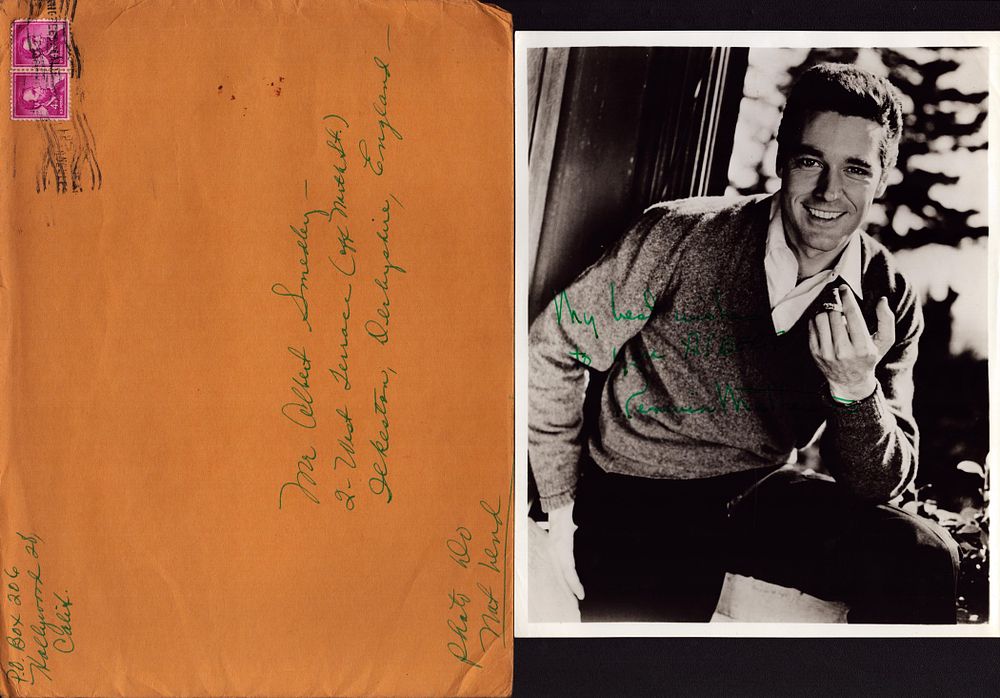 Lot 309: Kerwin Mathews signed 10x8 inch vintage black and...