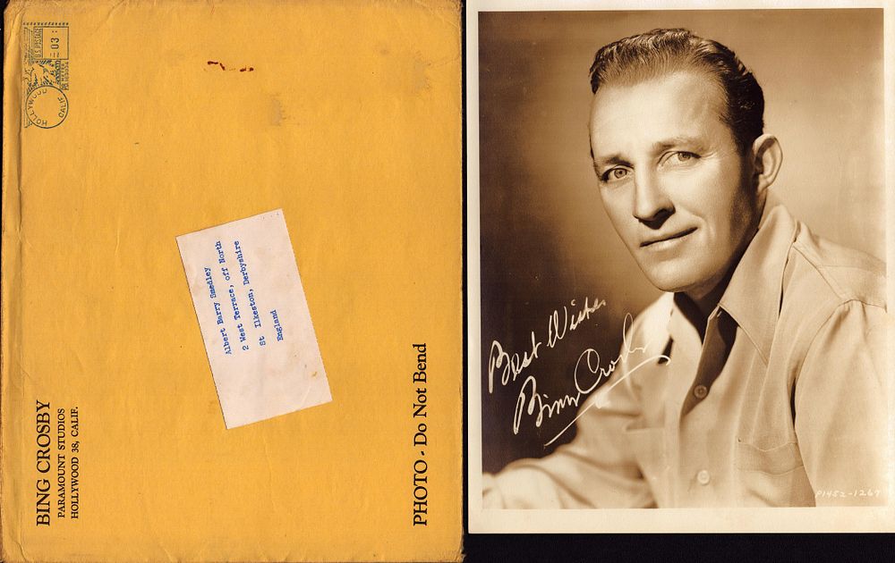 Lot 312: Bing Crosby signed 10x8 inch vintage sepia photo...