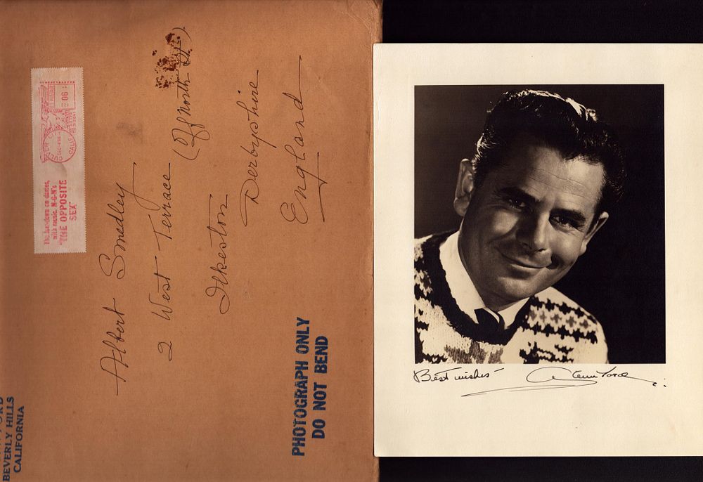 Lot 313: Glen Ford signed 10x8 inch vintage black and...