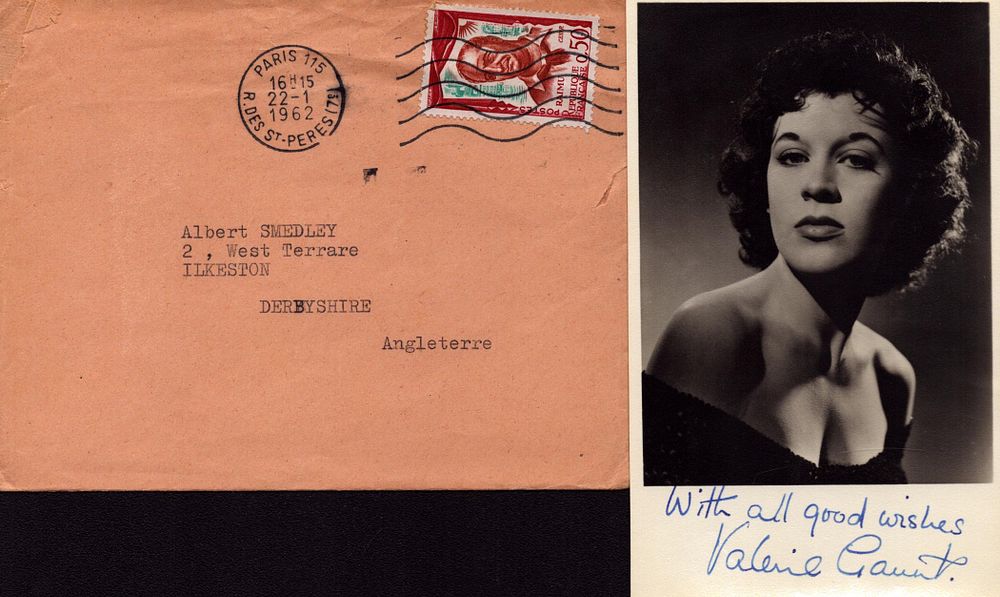 Lot 319: Valerie Gaunt signed 6x4 inch black and white...
