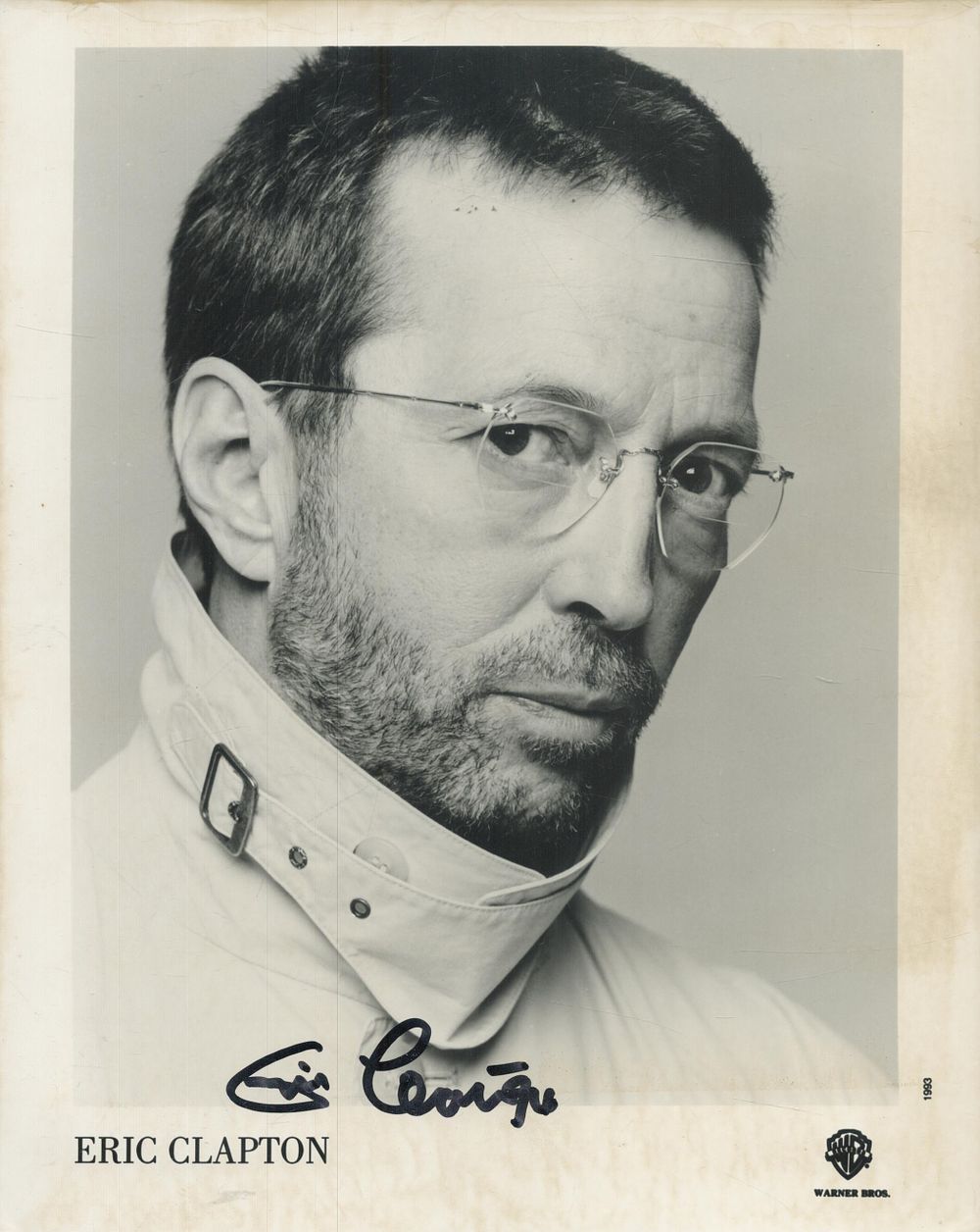 Lot 323: Eric Clapton signed 10x8 inch black and white...