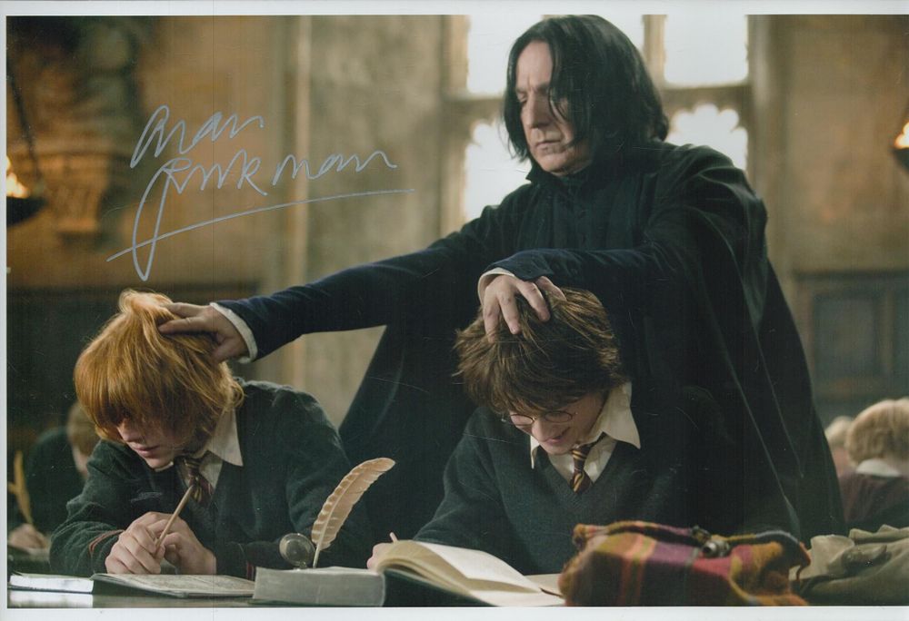 Lot 328: Alan Rickman signed 12x8 inch colour photo pictured...