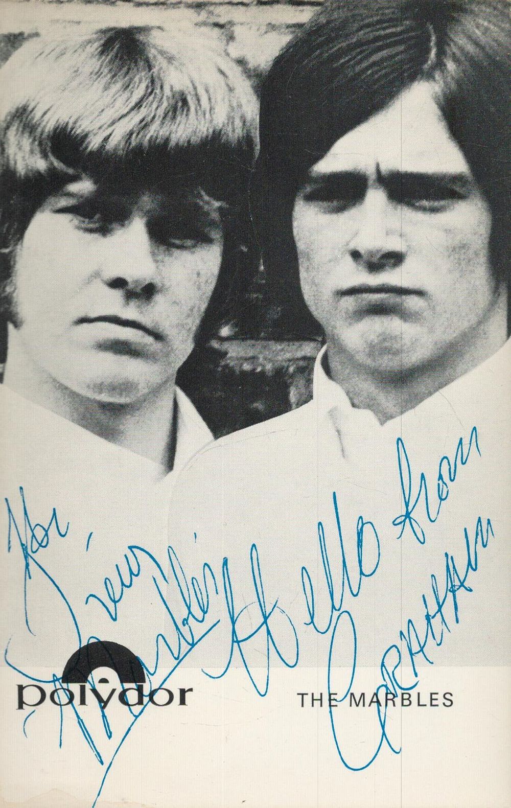 Lot 346: The Marbles Polydor Promo Photocard Signed By English...