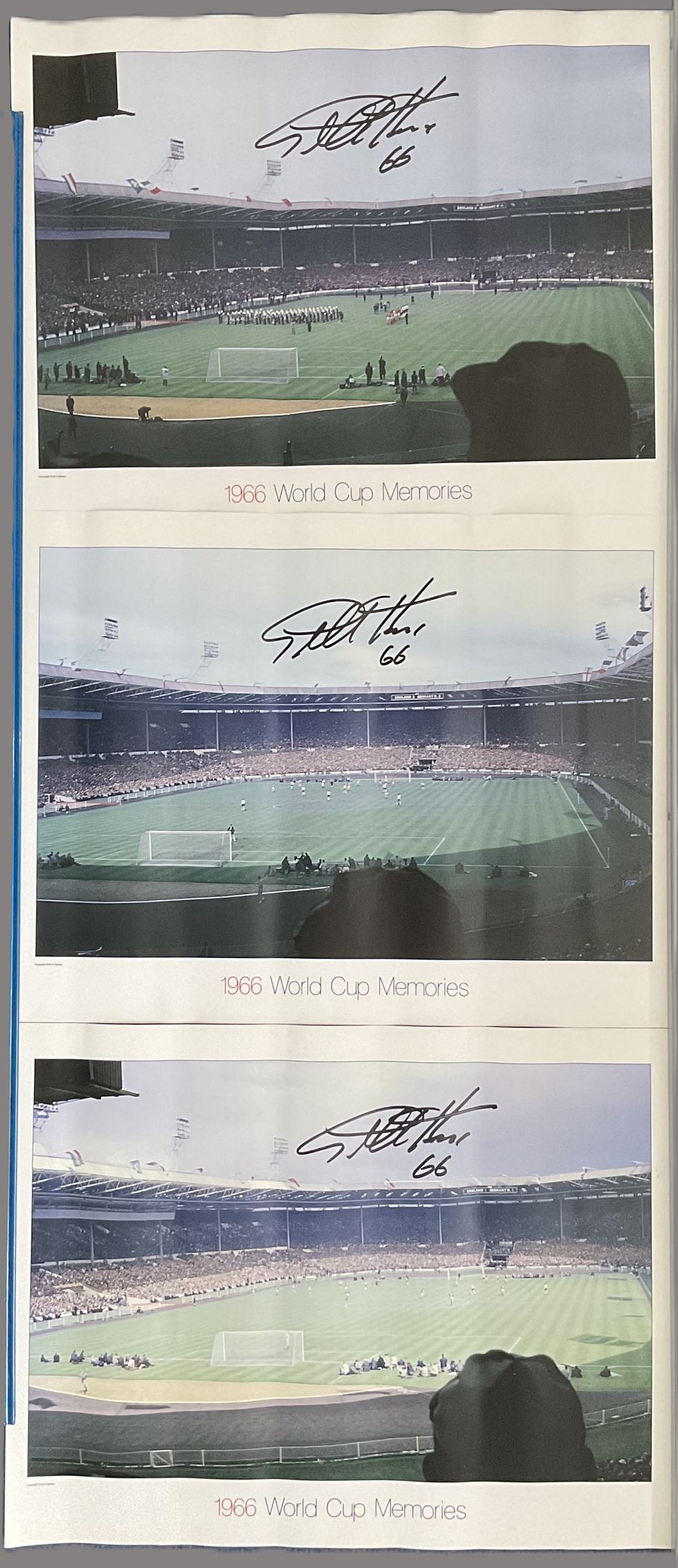 Lot 347: England 1966 World Cup Final 3 Signed 14x17...