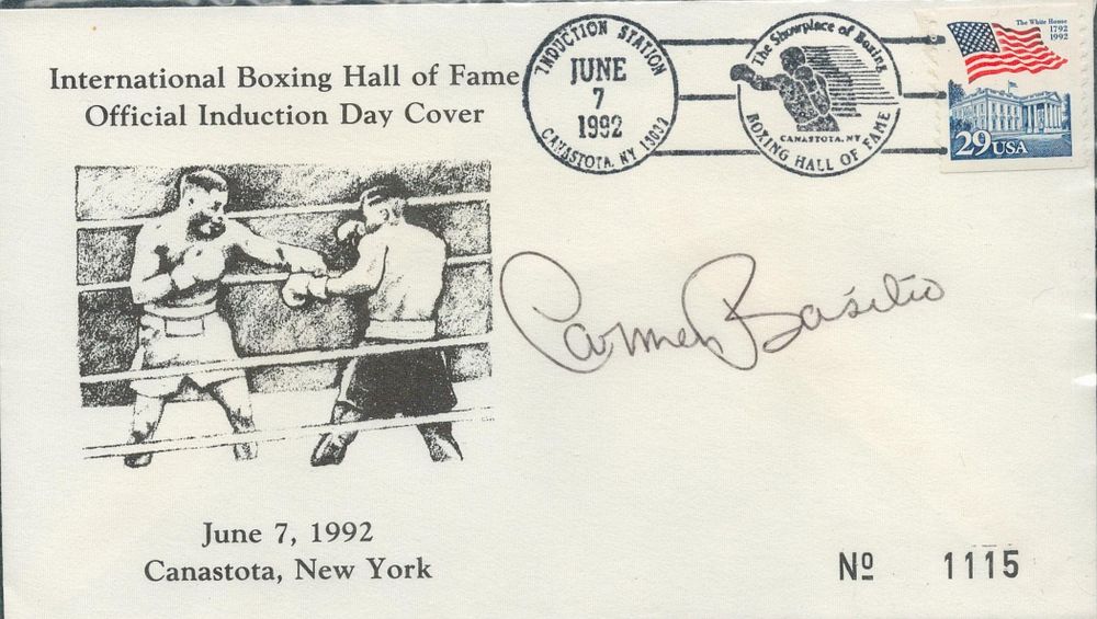 Lot 360: Carmen Basilio signed FDC. International Boxing Hall of...
