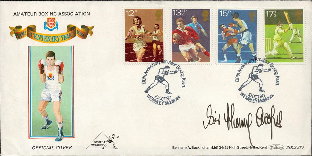 Lot 361: Sir Henry Cooper signed ABA FDC. 10/10/80 Wembley...