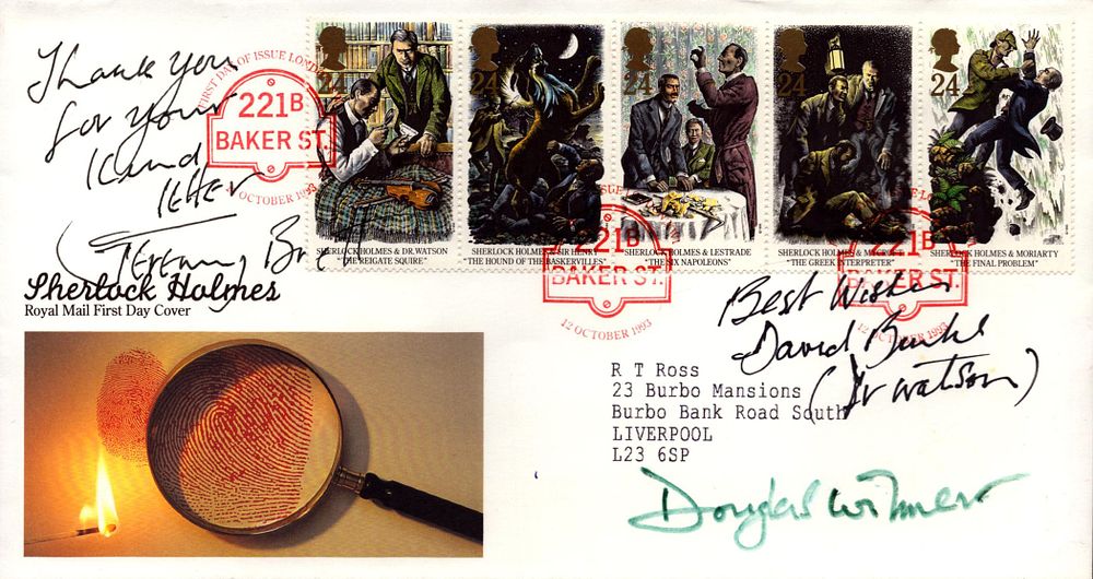 Lot 369: Douglas Wilmer, David Burke and Jeremy Brett signed...