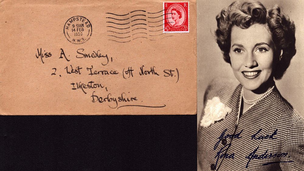 Lot 384: Rona Anderson signed 6x4 inch black and white...