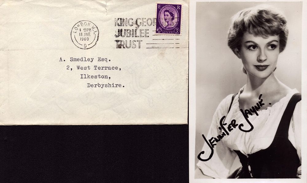 Lot 392: Jennifer Jayne signed 6x4 inch black and white...