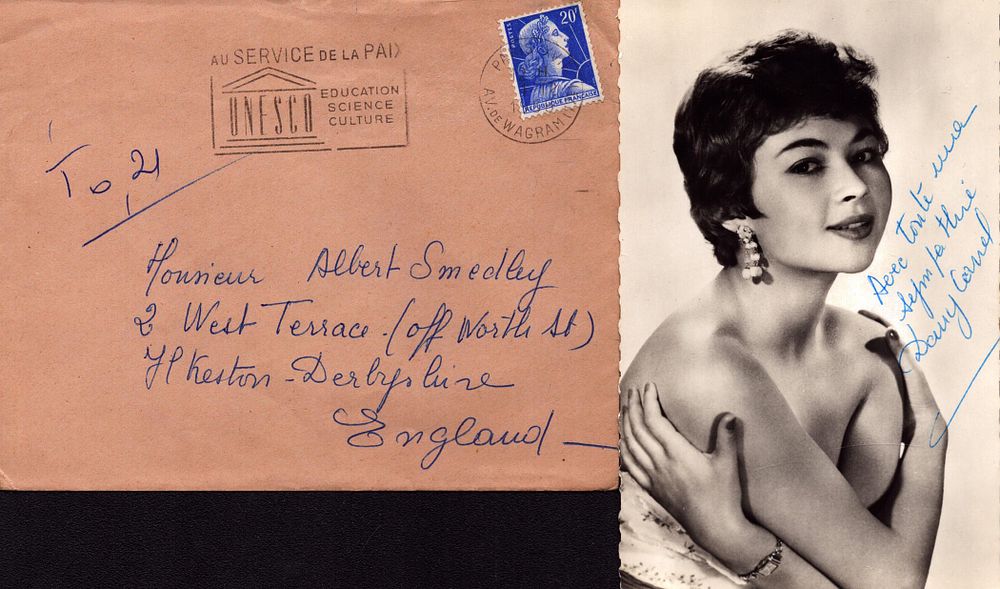 Lot 393: Dany Carrel signed 6x4 inch black and wite...