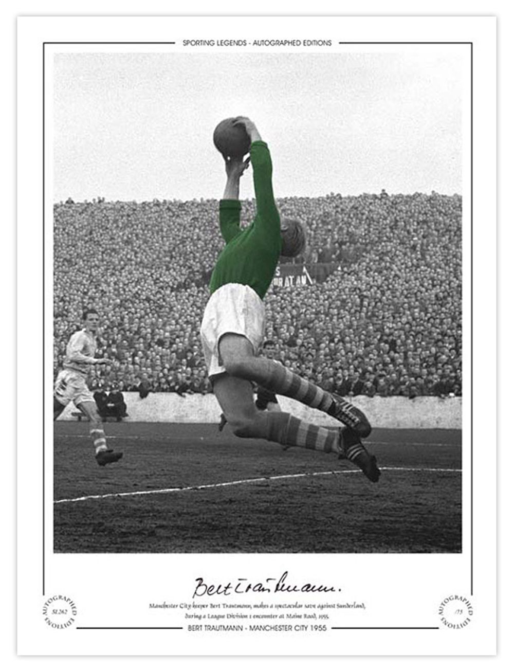 Lot 420: Autographed BERT TRAUTMANN 16 x 12 Limited-Edition :...