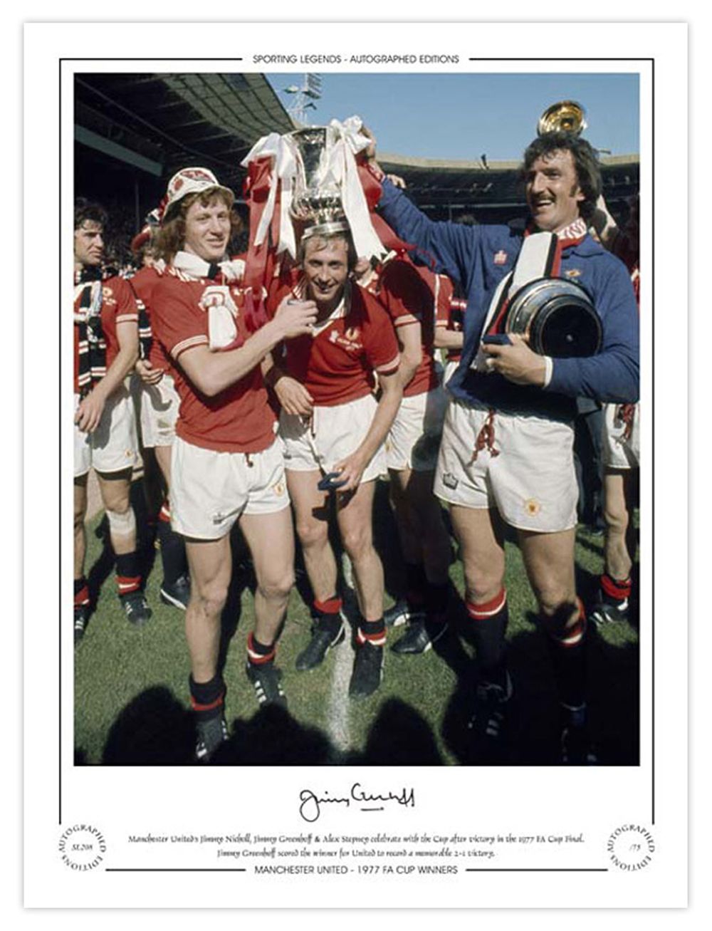 Lot 422: Autographed JIMMY GREENHOFF 16 x 12 Limited-Edition :...