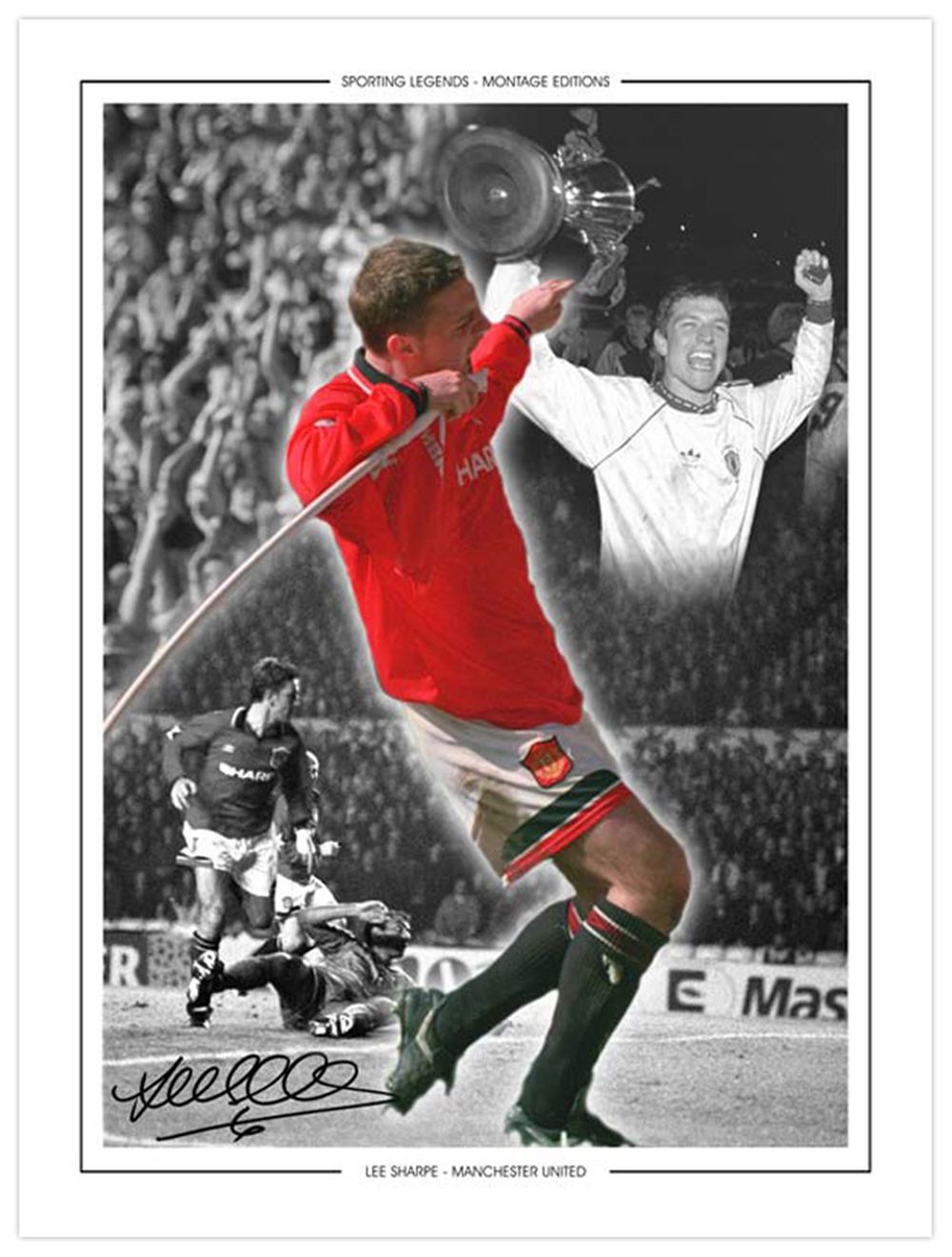 Lot 426: Autographed LEE SHARPE 16 x 12 Montage-Edition :...