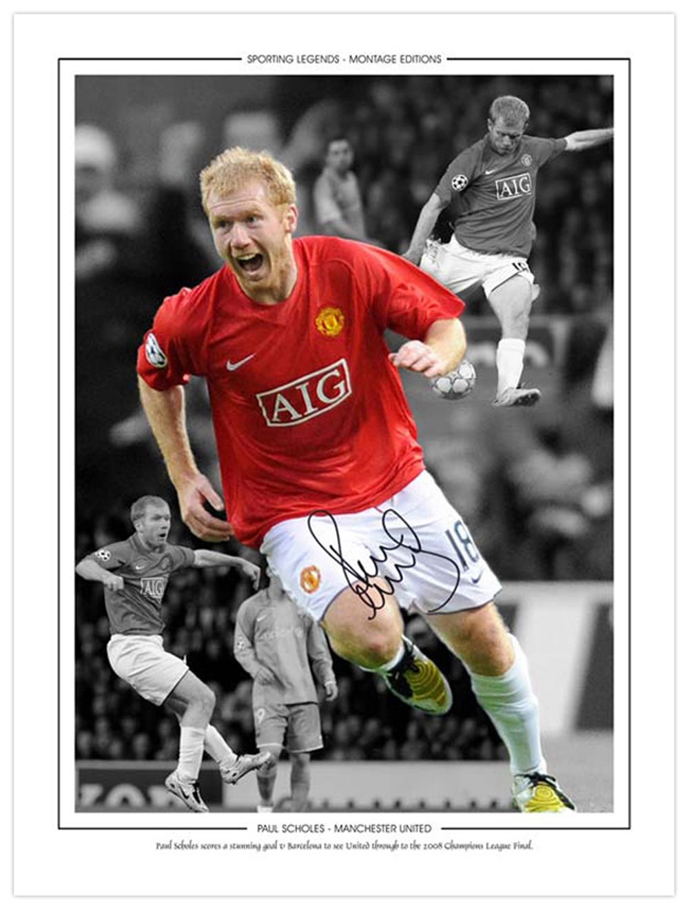 Lot 427: Autographed PAUL SCHOLES 16 x 12 Montage-Edition :...