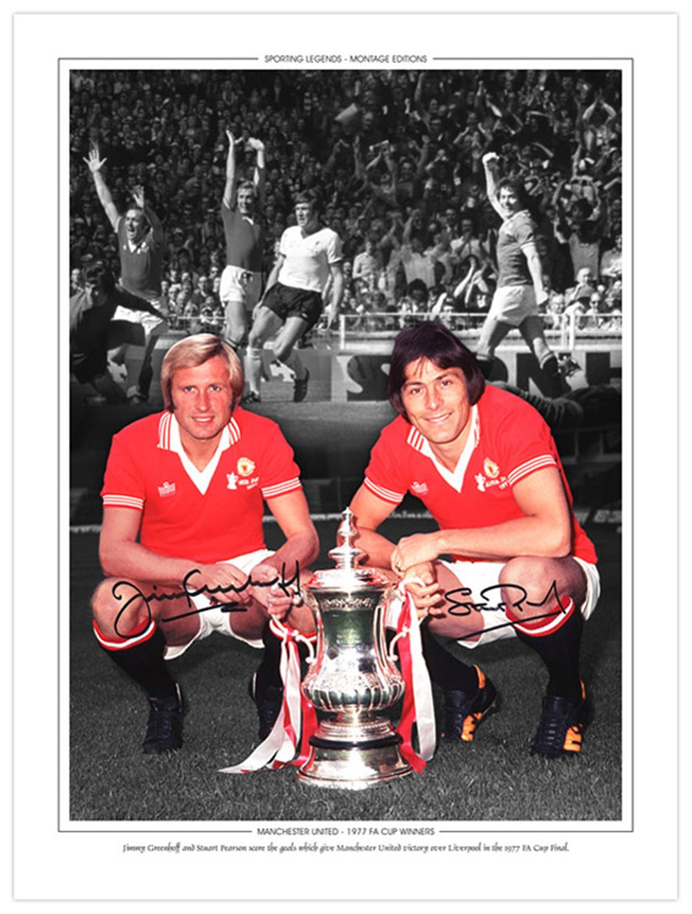 Lot 428: Autographed MAN UNITED 16 x 12 Montage-Edition :...