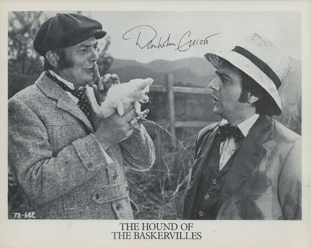 Lot 434: Denholm Elliott signed black & white photo from...