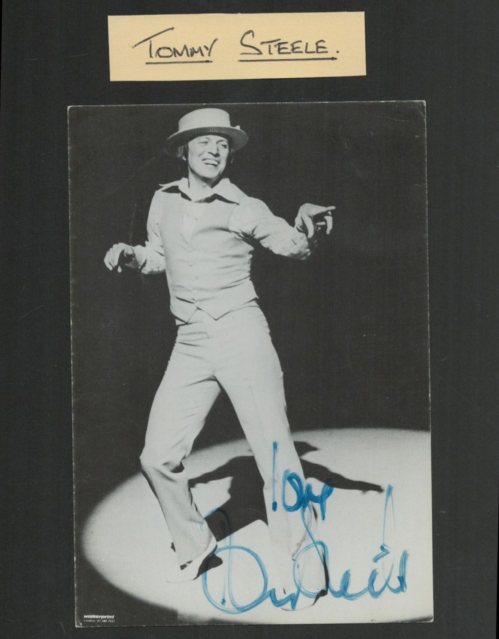 Lot 439: Tommy Steele signed black & white photo 6x4...
