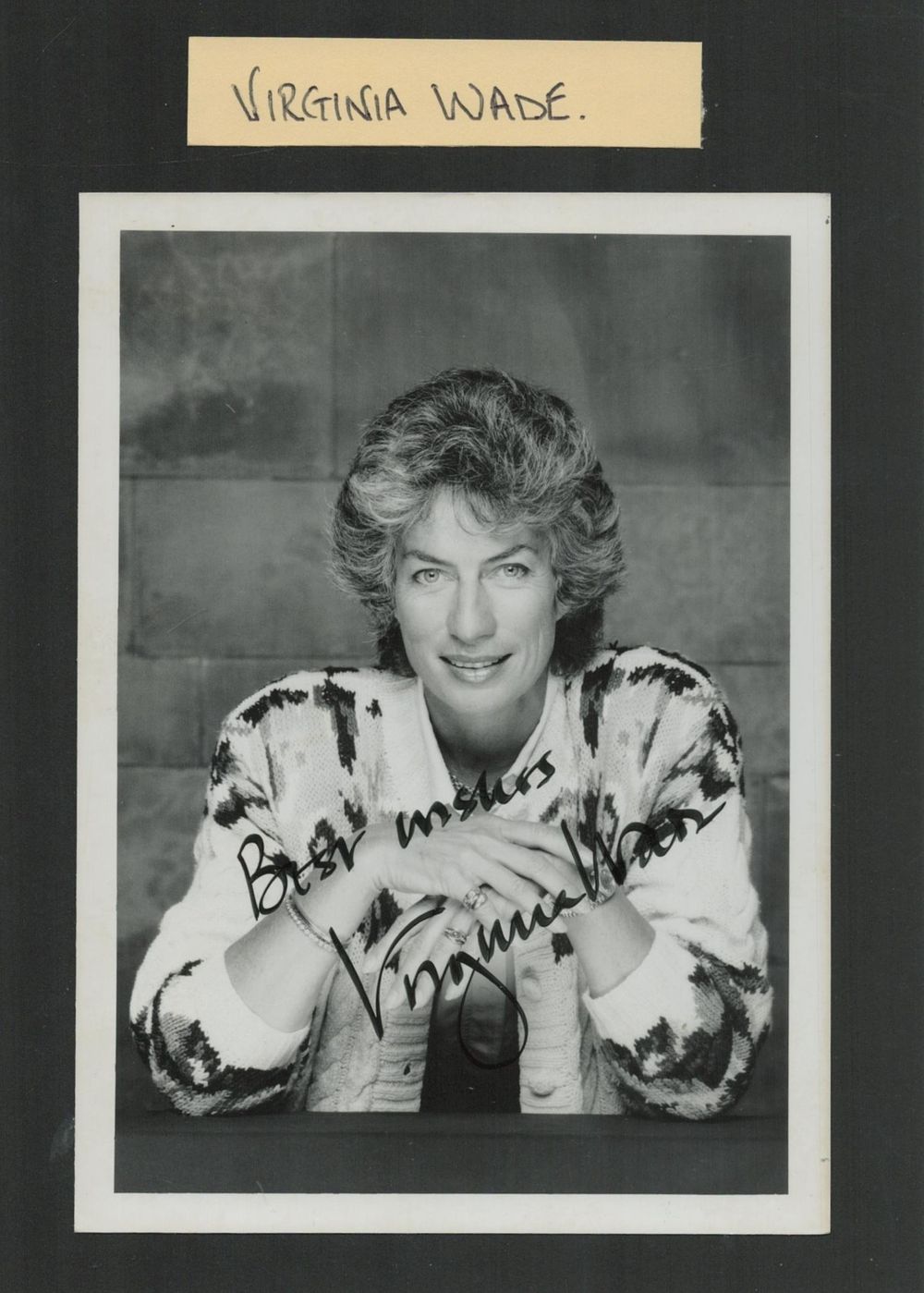 Lot 441: Tennis, Virginia Wade signed black & white photo...
