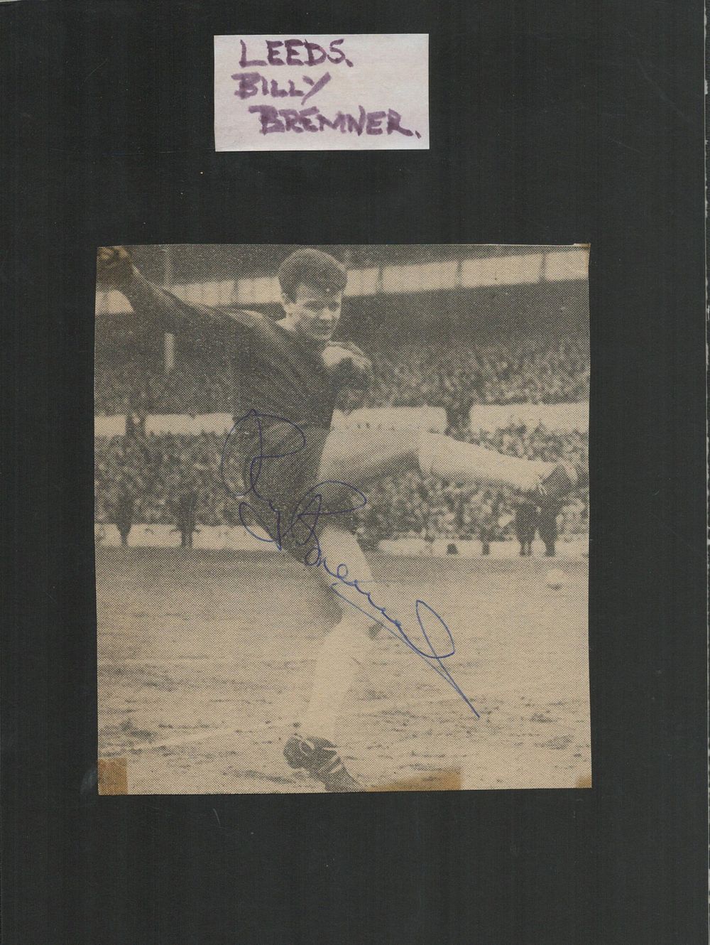 Lot 450: Footballer, Billy Bremner signed black & white newspaper...