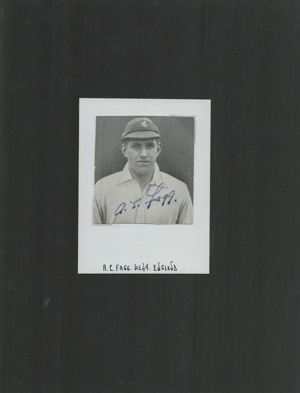 Lot 463: Cricketer, Arthur Fagg signed small magazine cut out...