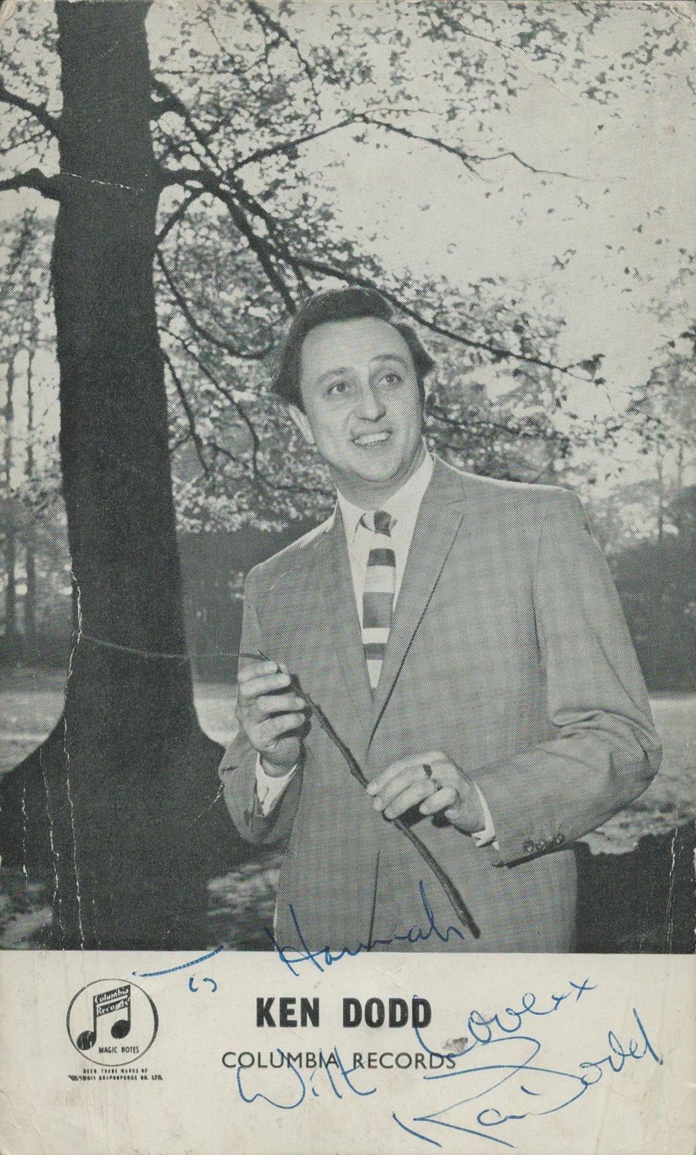 Lot 466: Comedian & Singer, Ken Dodd, OBE signed vintage...