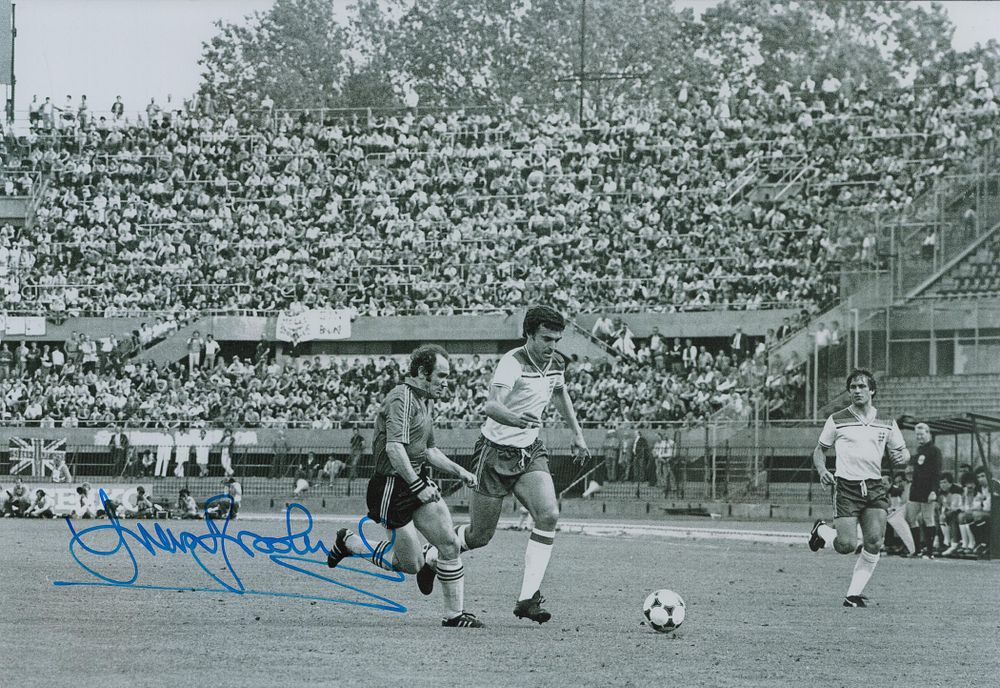 Lot 469: Footballer, Sir Trevor Brooking signed, CBE signed black...