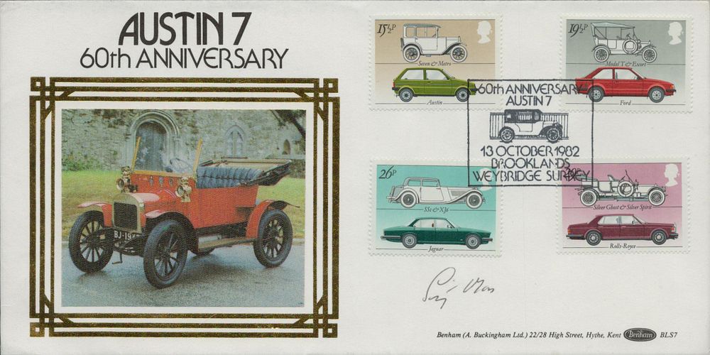 Lot 477: Motor Racing, Stirling Moss, OBE signed Benham FDC,...