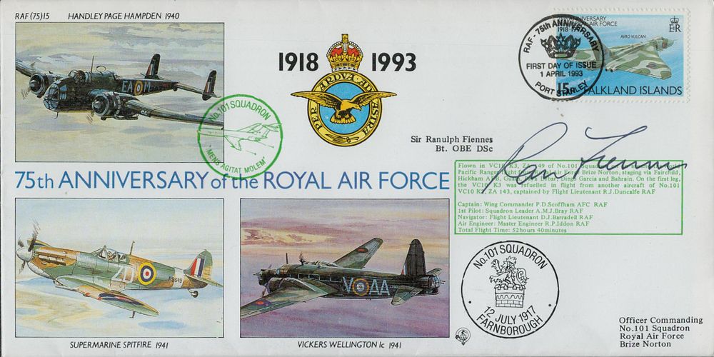 Lot 480: Sir Ranulph Fiennes, Bt. OBE DSc signed FDC...