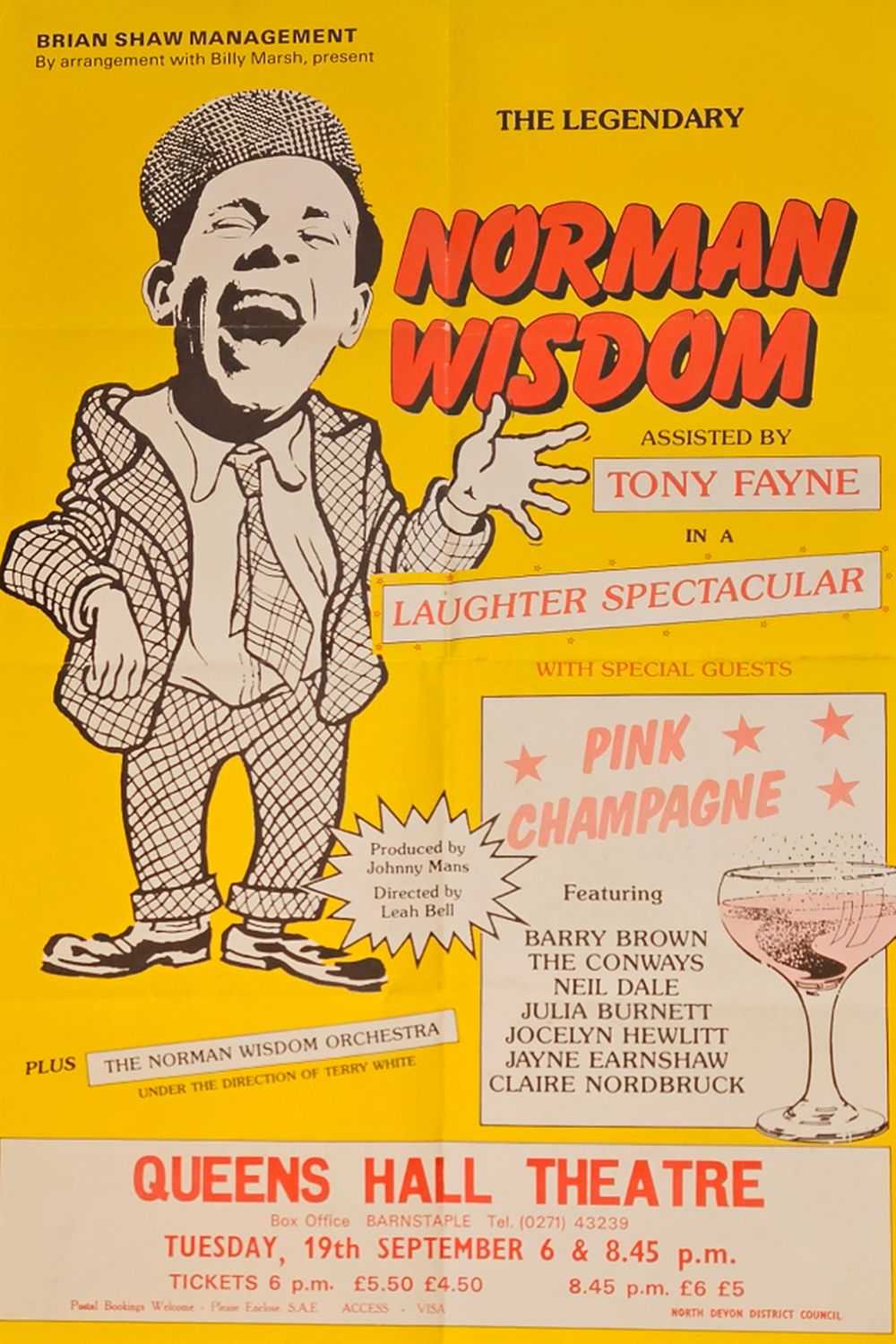 Lot 483: Sir Norman Wisdom, OBE Unsigned Poster 30x20 Inch....