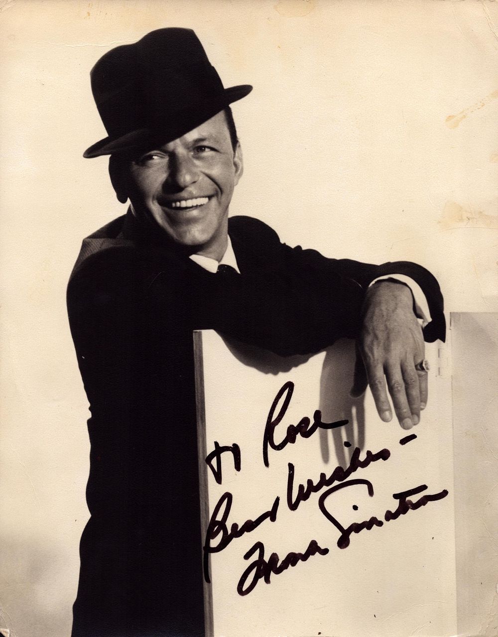 Lot 544: Frank Sinatra 9x7 inch black and white vintage...