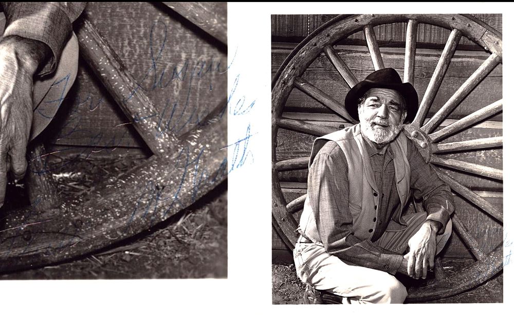 Lot 546: Frank McGrath signed 10x8 inch Wagon Train black...