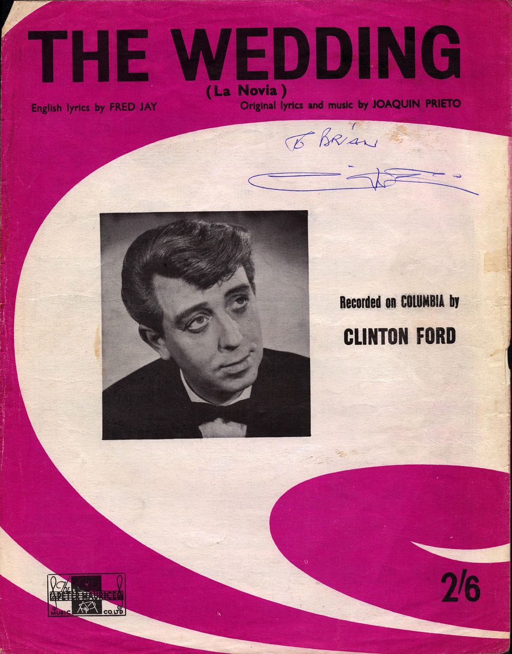 Lot 560: Clinton Ford signed The Wedding vintage music score...